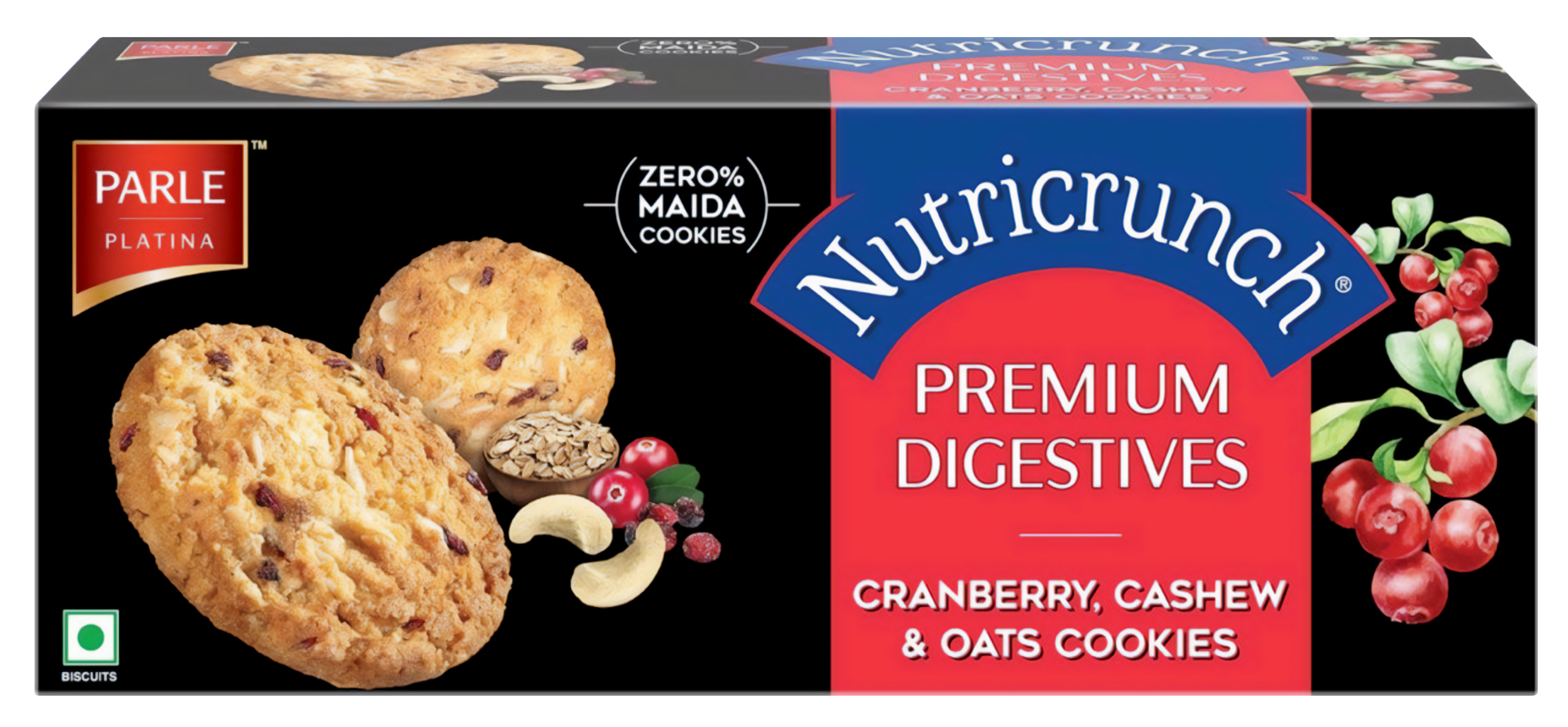 Nutricrunch cranberry, Cashew, Oat cookies 75гgr