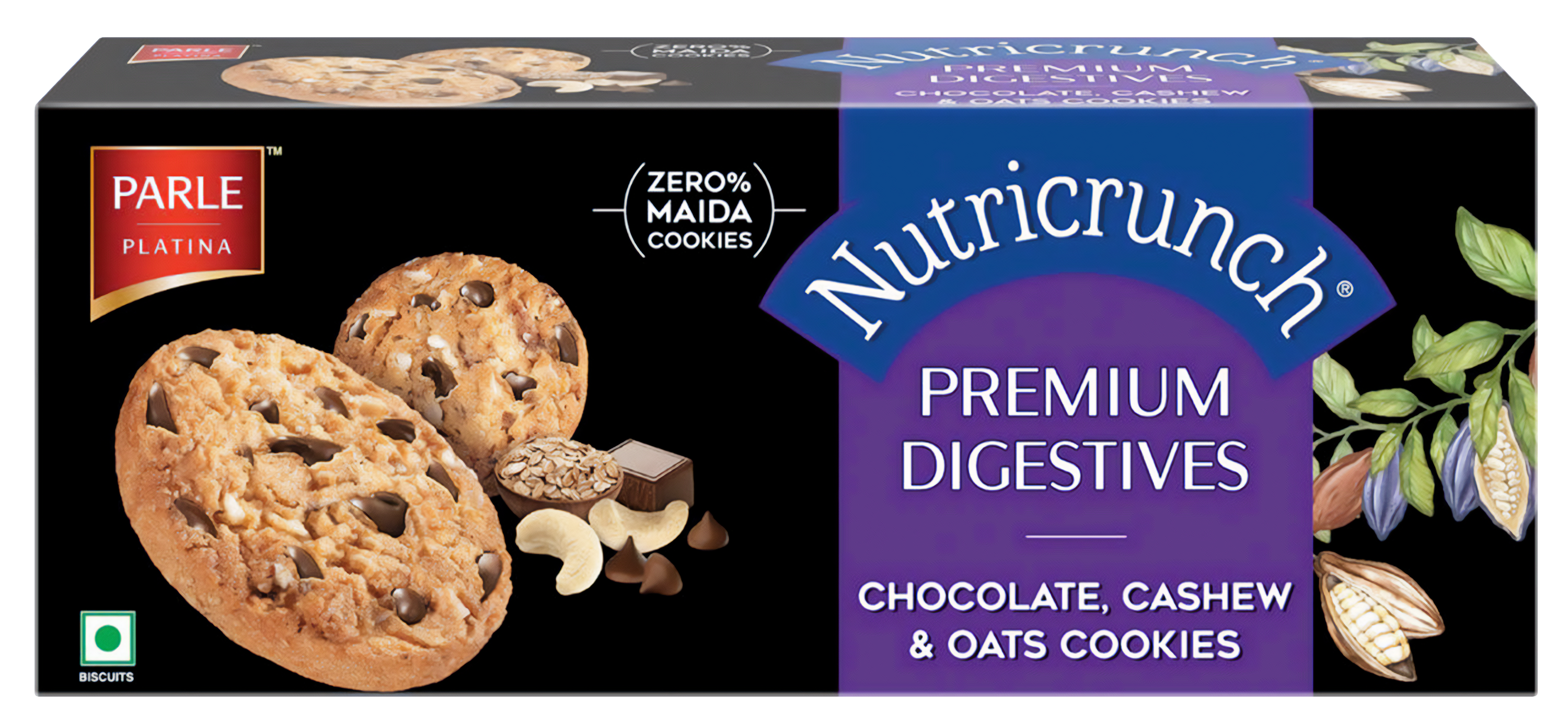 Nutricrunch Chocolate, Cashew, Oat cookies 75gr